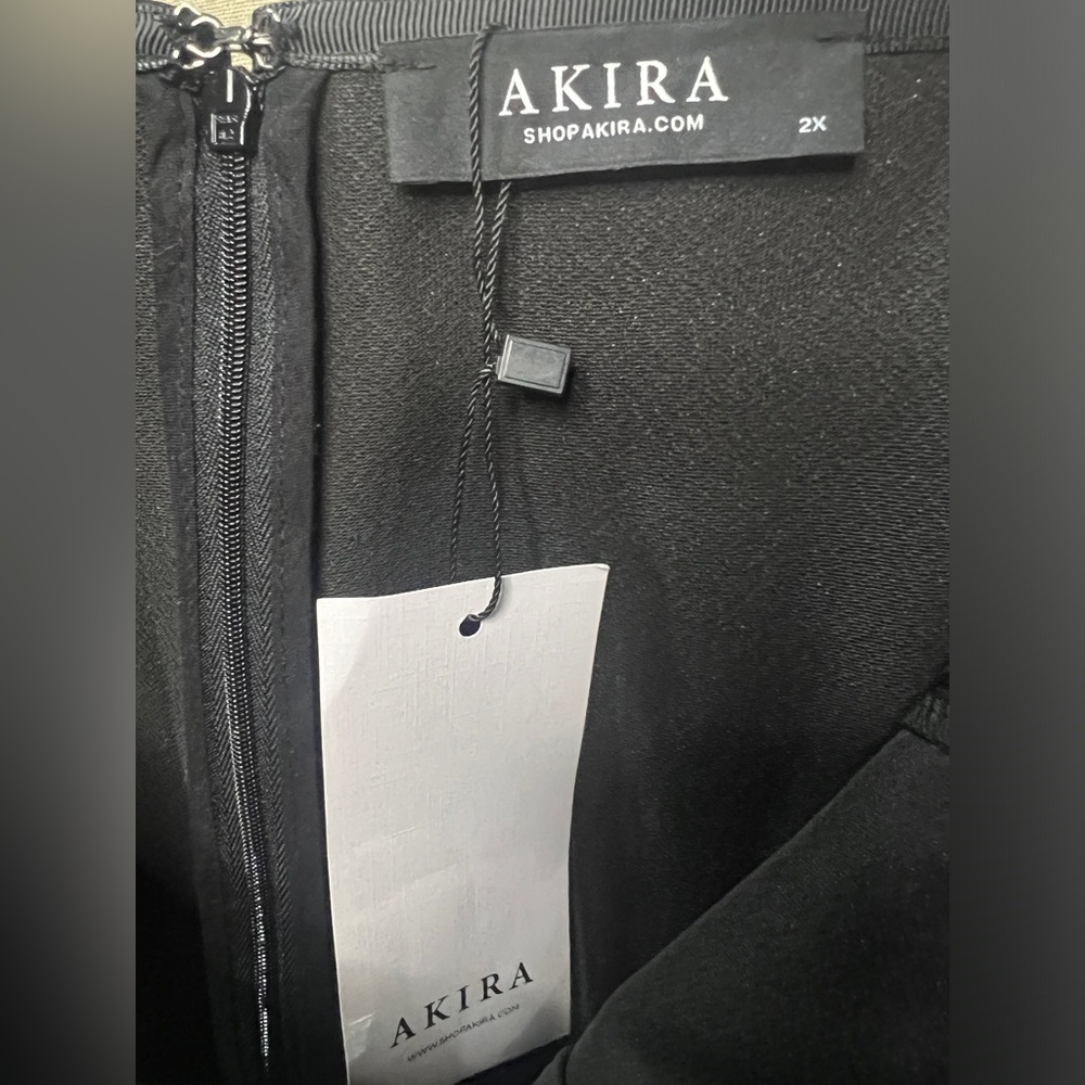 Homecoming AKIRA Sleek Black Zippered Dress - Picture 6 of 7